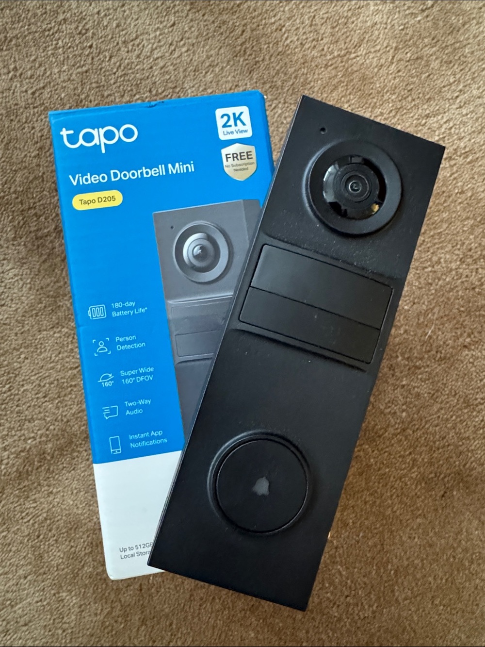 Tapo Video Doorbell Mini in Black